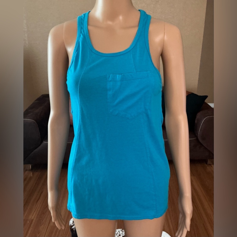 STREETWEAR SOCIETY Women's Blue Tank Top W/ Chest Pocket - Size S